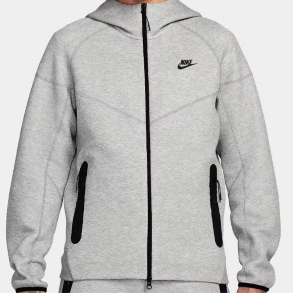 Nike Sportswear Tech Fleece Windrunner  Kids Full-Zip Hoodie Gray Sz Large